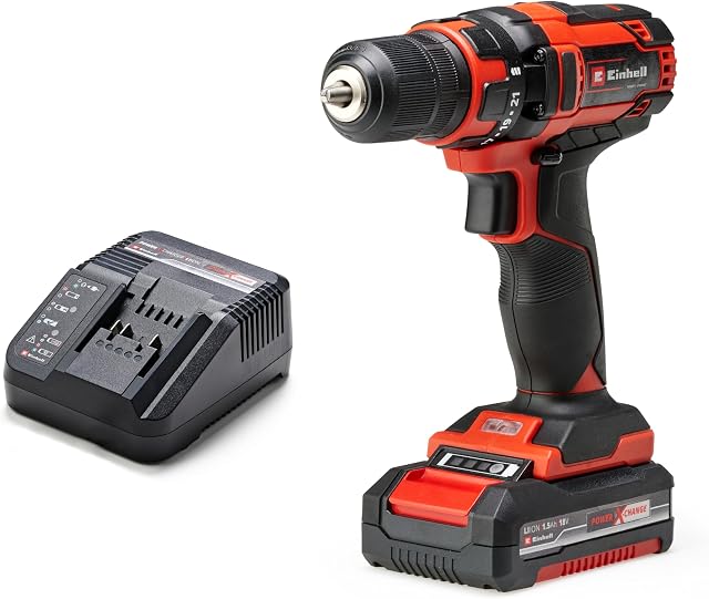 Einhell 4513928 Cordless Drill TC-CD 18/35 Li-KIT Power X-Change (Li-ion, 18V, 550 Min-1, Speed Electronics, Ergonomic Design, Includes 2.0Ah PXC Battery and Charger)