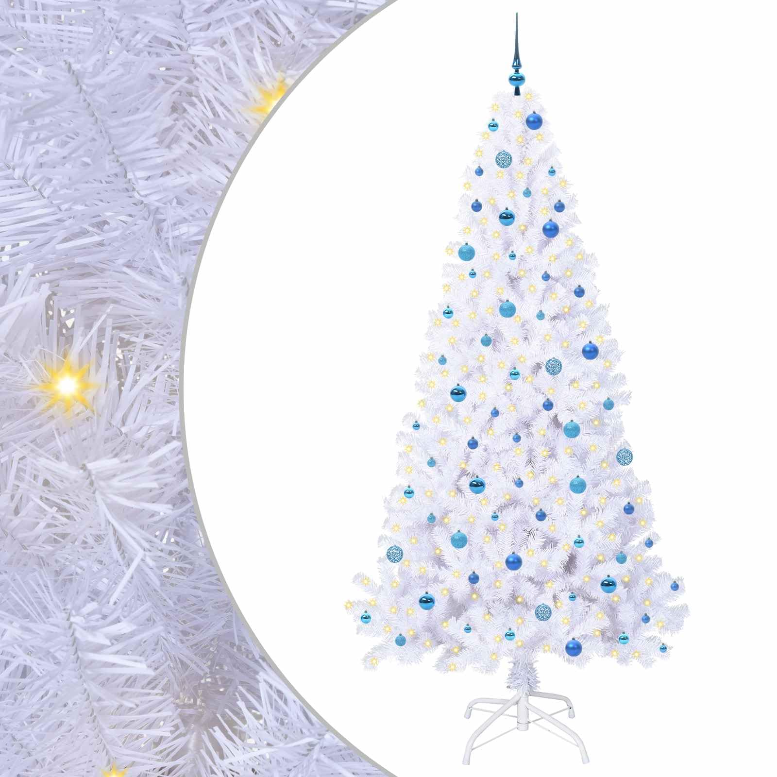 Árbol de Navidad artificial con 300 LED y hojas de PVC que no ensucian