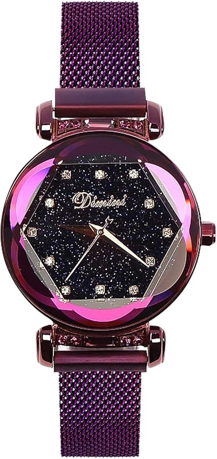 RORIOS 腕時計 レディース 人気 可愛い クオーツ アナログ ウォッチ 女性 長方形 緑文字盤 生活防水 カジュアル | RORIOS かわいい 腕時計 レディース 人気 女性用 時計 アナログ時計 磁気メッシュバンド キラキラ クリスタル 星空  ファッション クォーツ ウォッチ watch for women パープル | 腕時計 | ファッション 通販