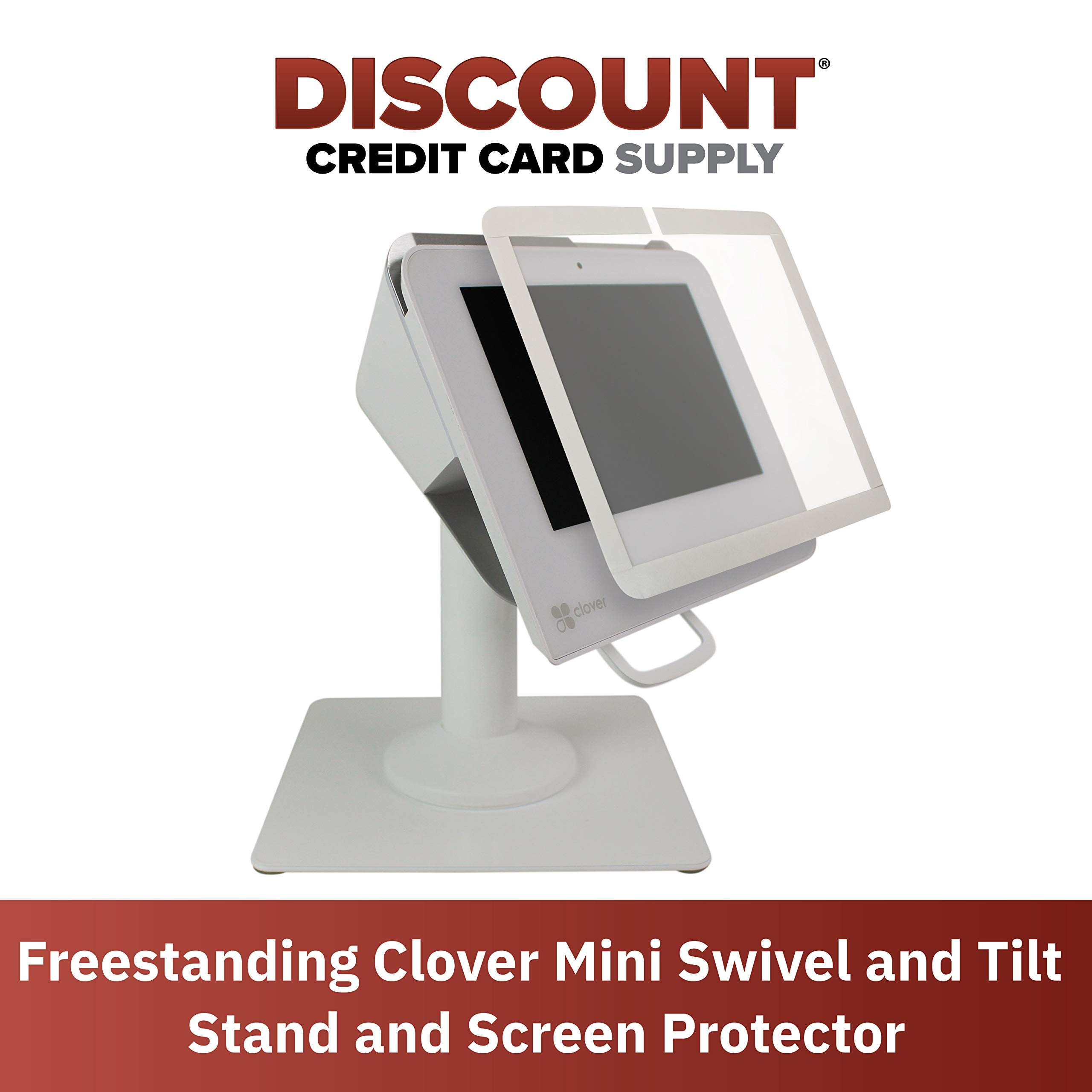 DCCStands Clover Mini Wall Mount Stand - White POS Terminal Holder With Quick Release