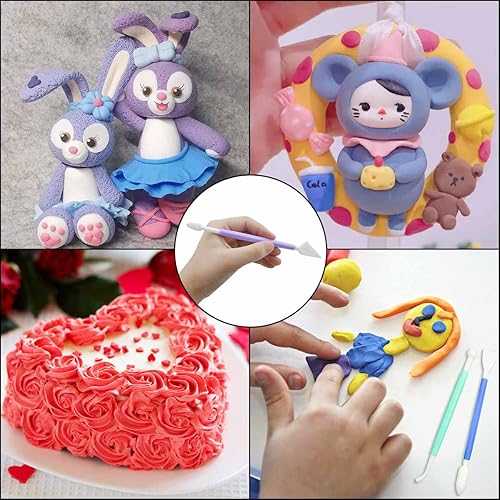 Miniatura 2 de Juego de 8 herramientas de modelado de arcilla plástica, kit de herramientas de cerámica para esculpir arcilla polimérica plástica, herramienta de