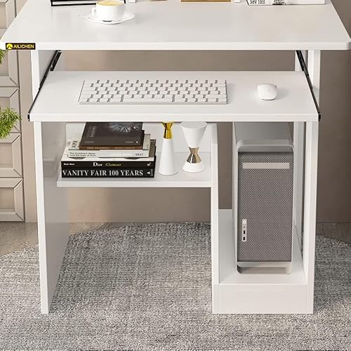 Miniatura 17 de Escritorio pequeño para computadora para oficina en casa, mesa de juegos compacta para computadora de escritorio y portátil, con cajón de Negro