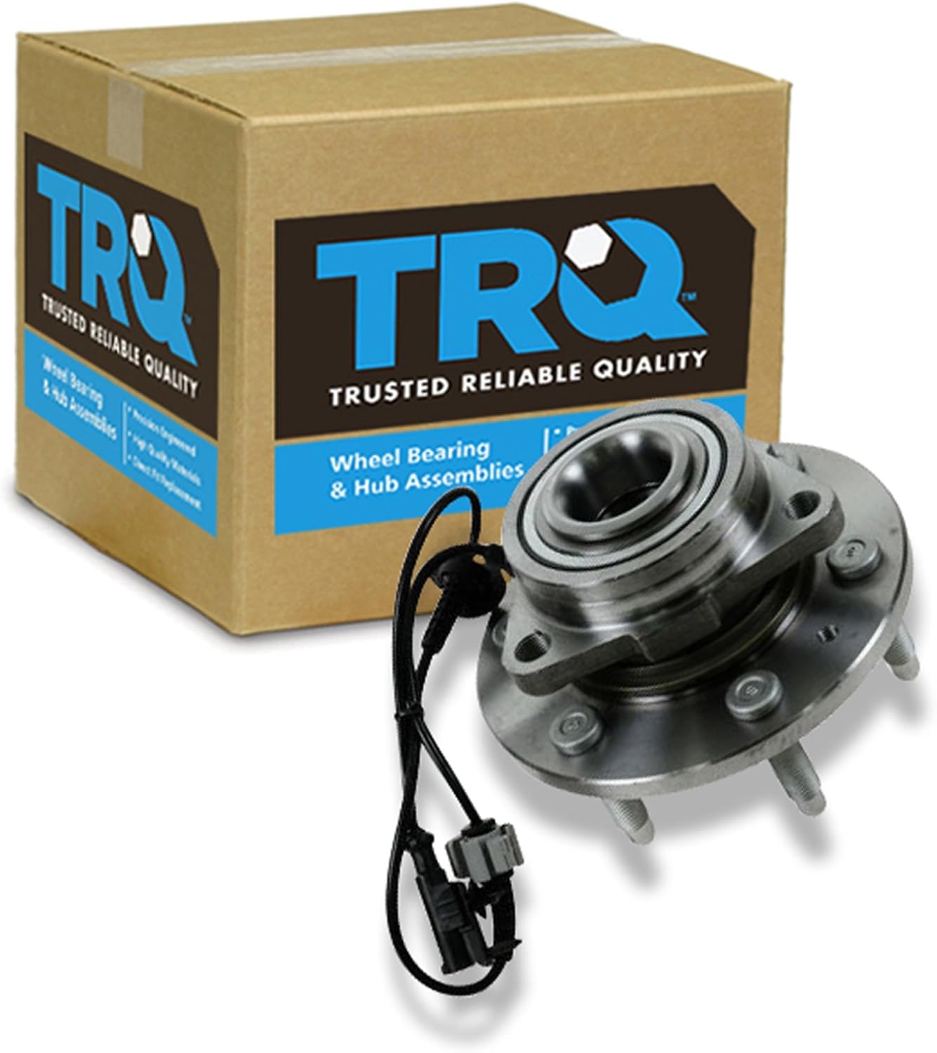 TRQ Front Driver or Passenger Side Wheel Bearing and Hub Assembly Compatible with 07-14 Cadillac Escalade AWD; 08-14 Cadillac Escalade ESV AWD; 07-13 Chevrolet Silverado 1500 4WD