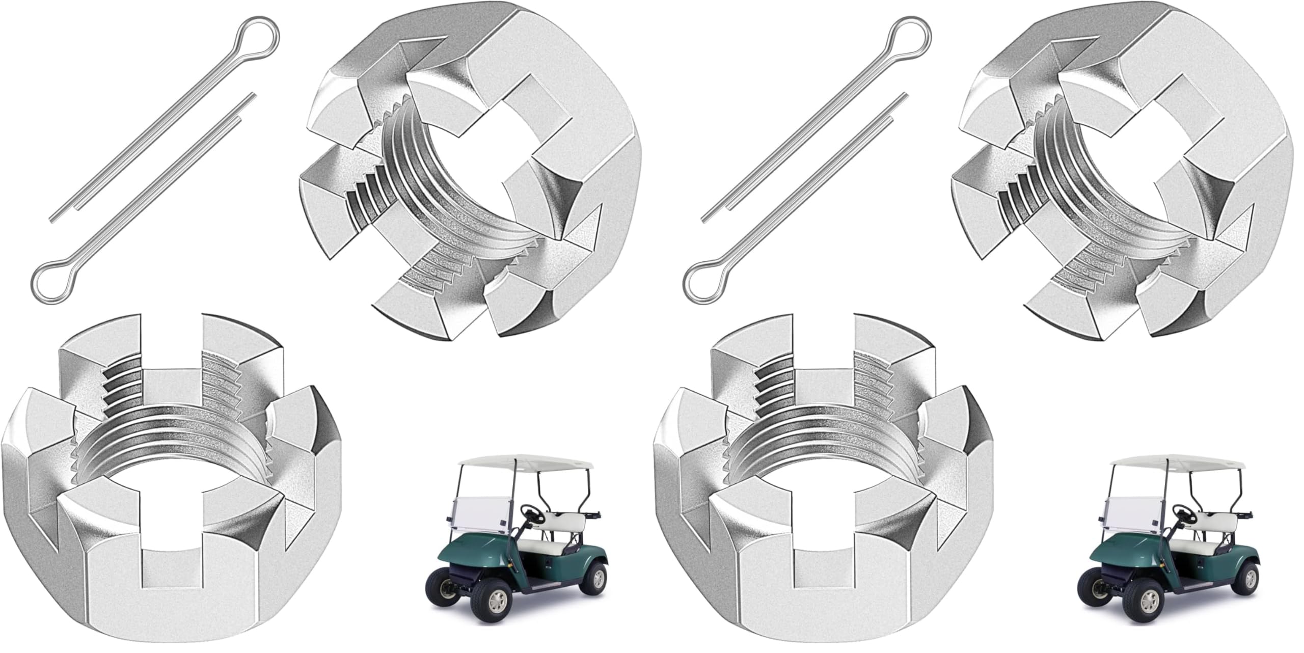Amazon.com: CartClan 2 Set EZGO TXT Golf Cart Slotted Nut