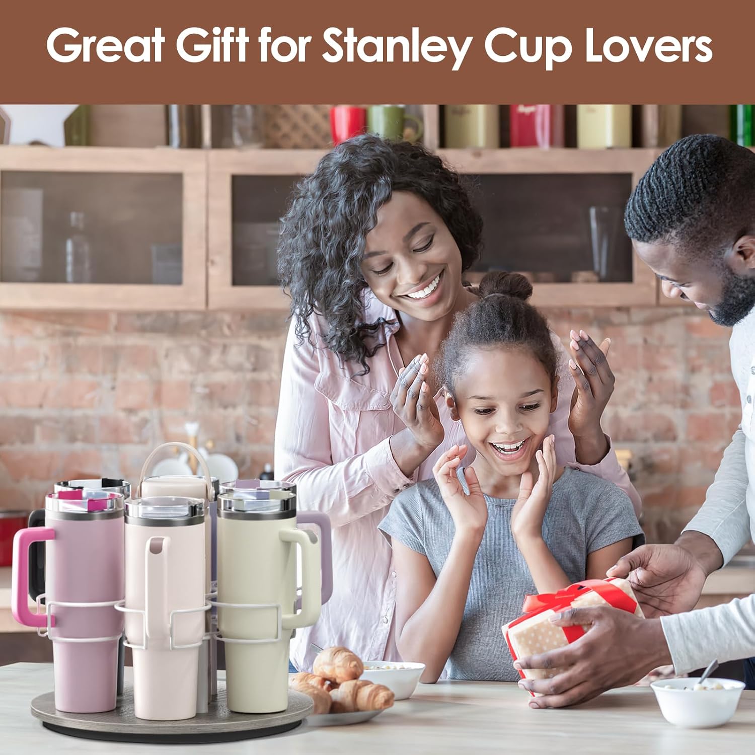 Water Bottle Organizer for Stanley, Rotatable Stanley Cup Organizer Holder, Bottle Organizer for Stanley Simple Modern Owala Yeti 20/30/40oz, Kitchen Organizers and Storage, Wine Rack, White - Image 8