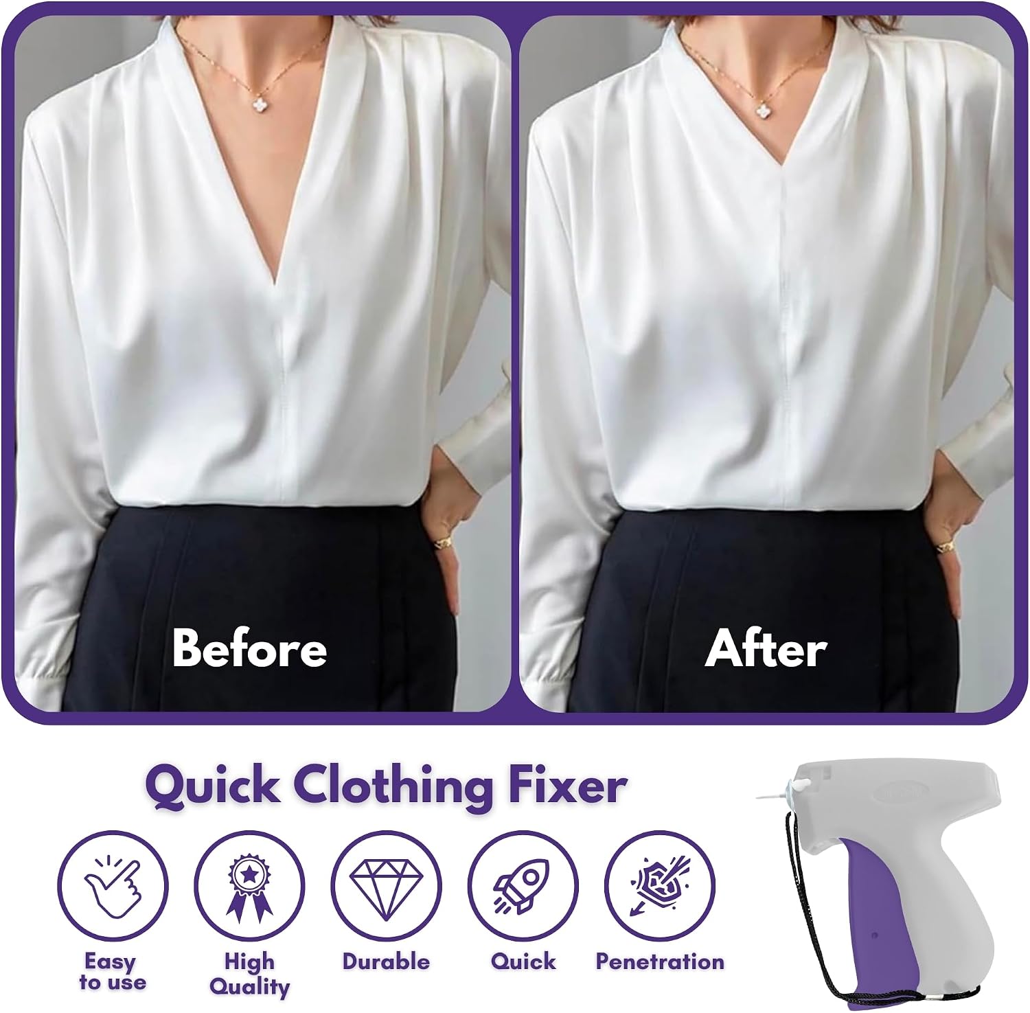 Sessa Clothes Tag Gun with Fastneres – Mini Tagging Gun for Clothes, Fabric, Upholstery & DIY Crafts – Includes Extra 5 Needles & Pack of Fasteners – Lightweight, Durable & Easy to Use