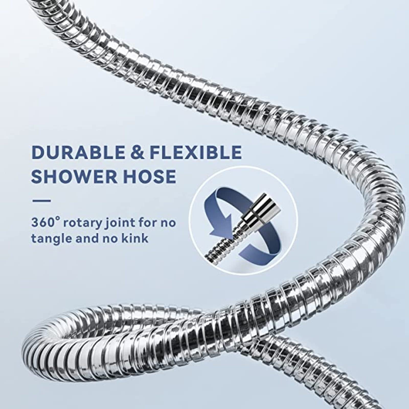 Manguera de ducha de acero inoxidable multicolor de 1,2 m (plata 2 m) – Ajuste universal flexible para todos los cabezales de ducha, fácil instalación, material de alta calidad