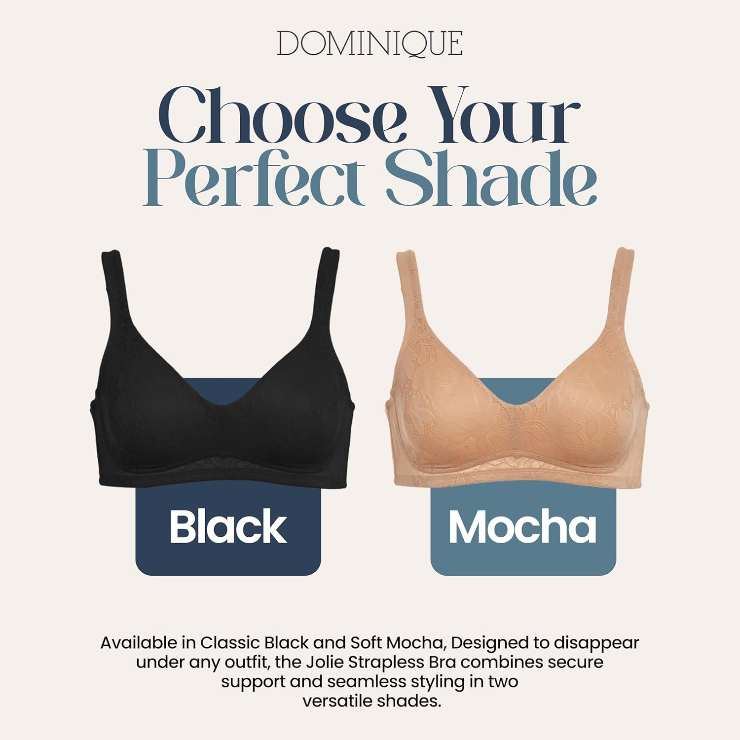 Dominique Women’s Jolie Wire-Free Jacquard Soft Cup Minimizer Bra #6018 – Seamless Full Figure Bra – Lingerie for Women