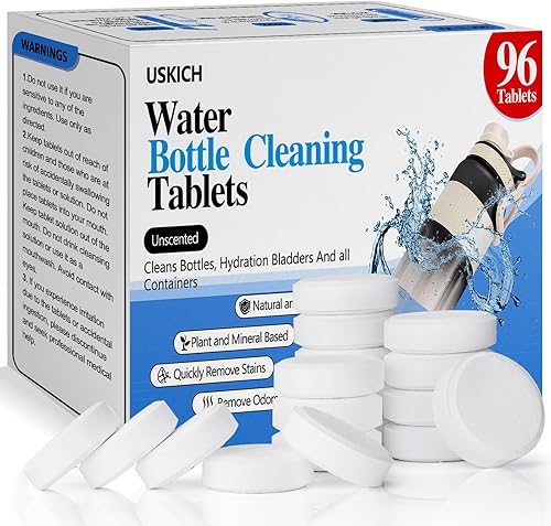 Tabletas de limpieza de botellas de agua, paquete de 96, botella de acero inoxidable brillante, termos, vaso, botellas de agua aisladas y disponible en Yaxa Guatemala