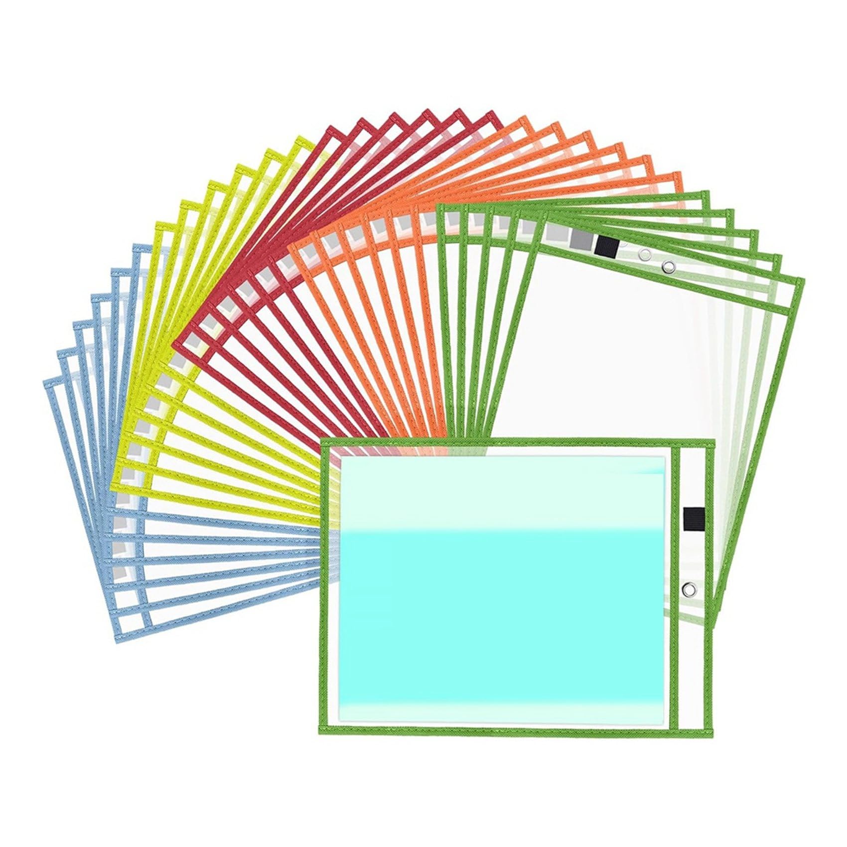 Fundas Reutilizables de Bolsillo Borrable en Seco, Fundas de Plástico para Archivos, Protectores de Páginas para Material de Oficina para Aulas de Profesores, 60 Piezas