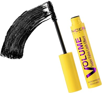 Volume False Lash Effect Fiber Mascara   Smudge-Proof, Long-Lasting, Waterproof Eyelash Mascara   Up to 12x More Volume, 24H Wear   Clean, Vegan, Hypoallergenic Formula