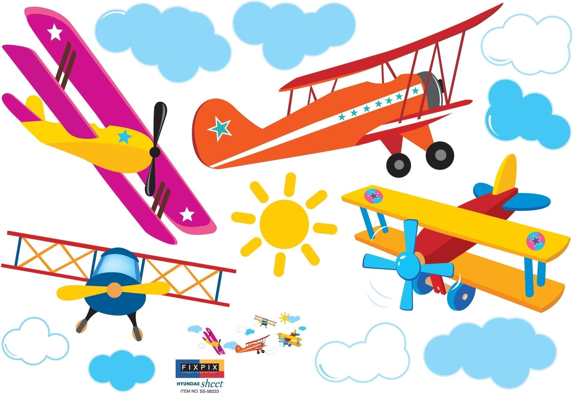 Easy Instant Decoration Wall Sticker Decal - Airplanes