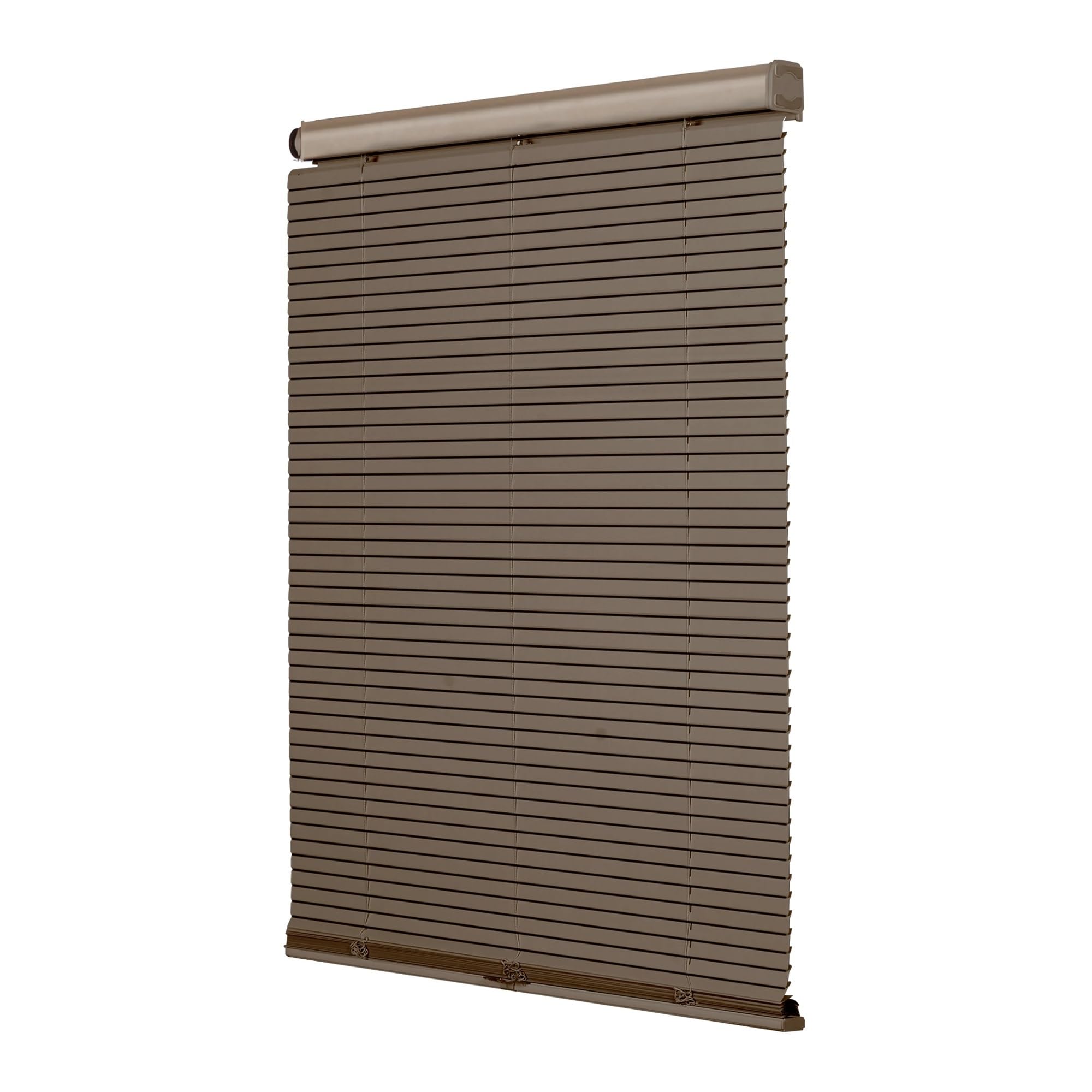No Drill Blind Cordless Mini Window Blinds No Drill Room Darkening Blind Light Filtering Aluminum Horizontal Blinds Shades(Brown,24"W x 48"L)