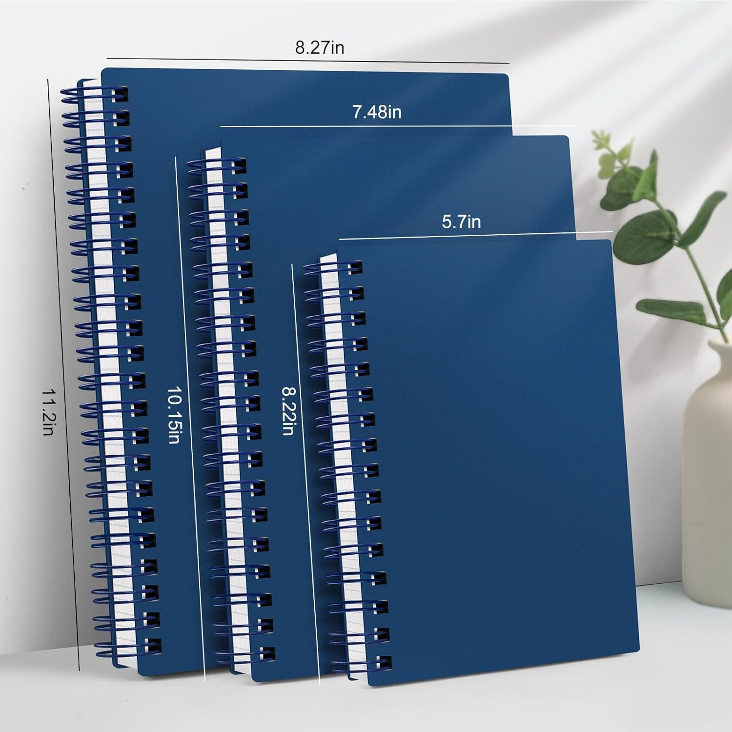 AHGXG Spiral Notebook College Ruled - Spiral Notebook Journal Large B5 7.6" x 10", 300 Pages/150 Sheets, 100GSM Thick Paper, Plastic Hardcover, for Women Men Office School, Bule - Image 4