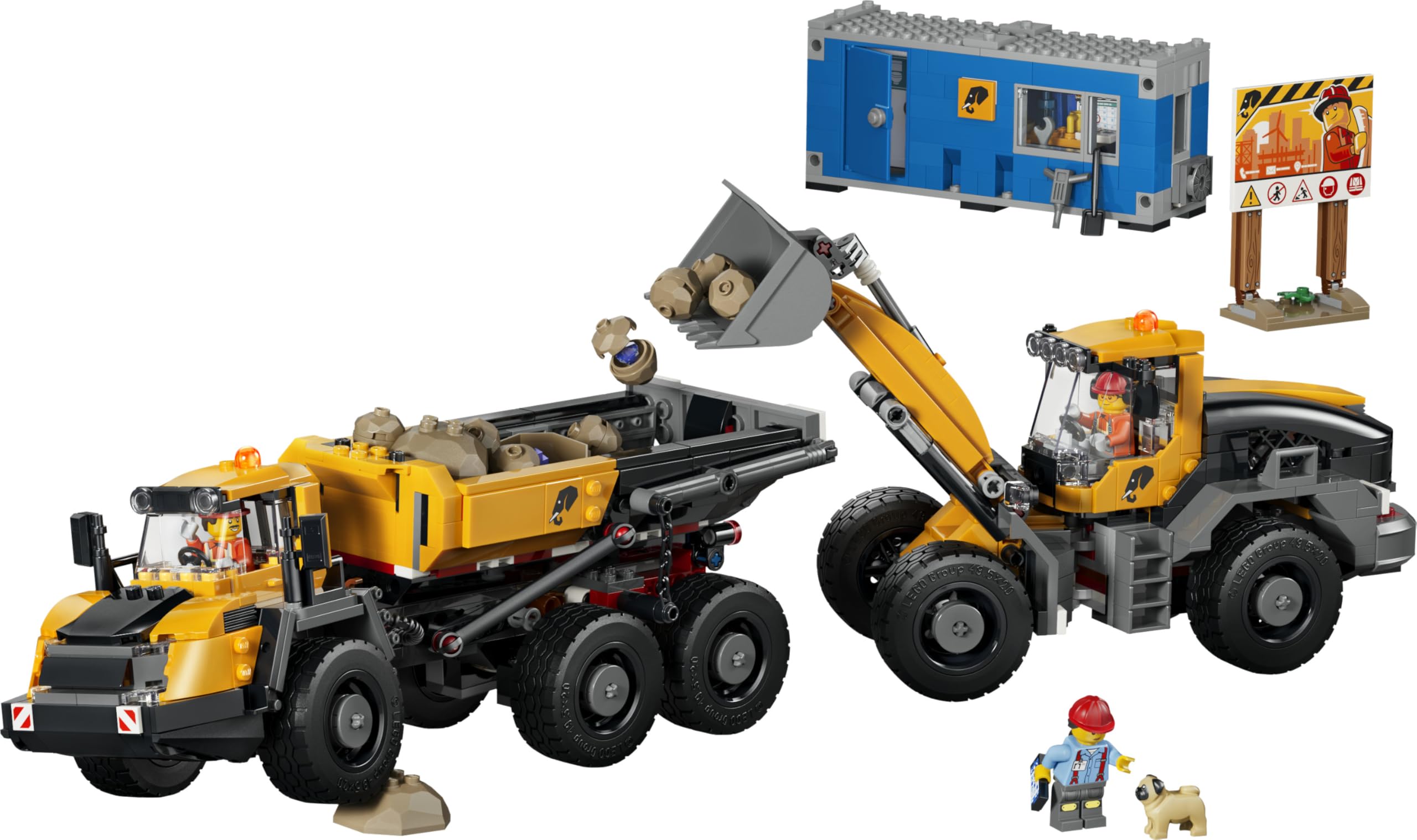 LEGO City Kipplaster und Schaufellader Spielzeuge - Baustellenfahrzeuge mit funktionierenden Funktionen und 3 Minifiguren - STEM Geburtstagsgeschenk für Jungen ab 8 Jahren - 60494