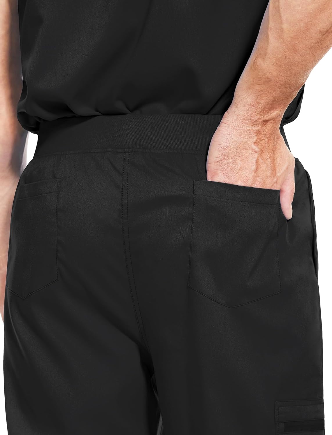 niaahinn Men Scrub Set-Stretch V-Neck Scrub Top & Jogger Pant with 9 Pockets, Yoga Waistband, Anti-Wrinkle Scrubs for Men - Image 6