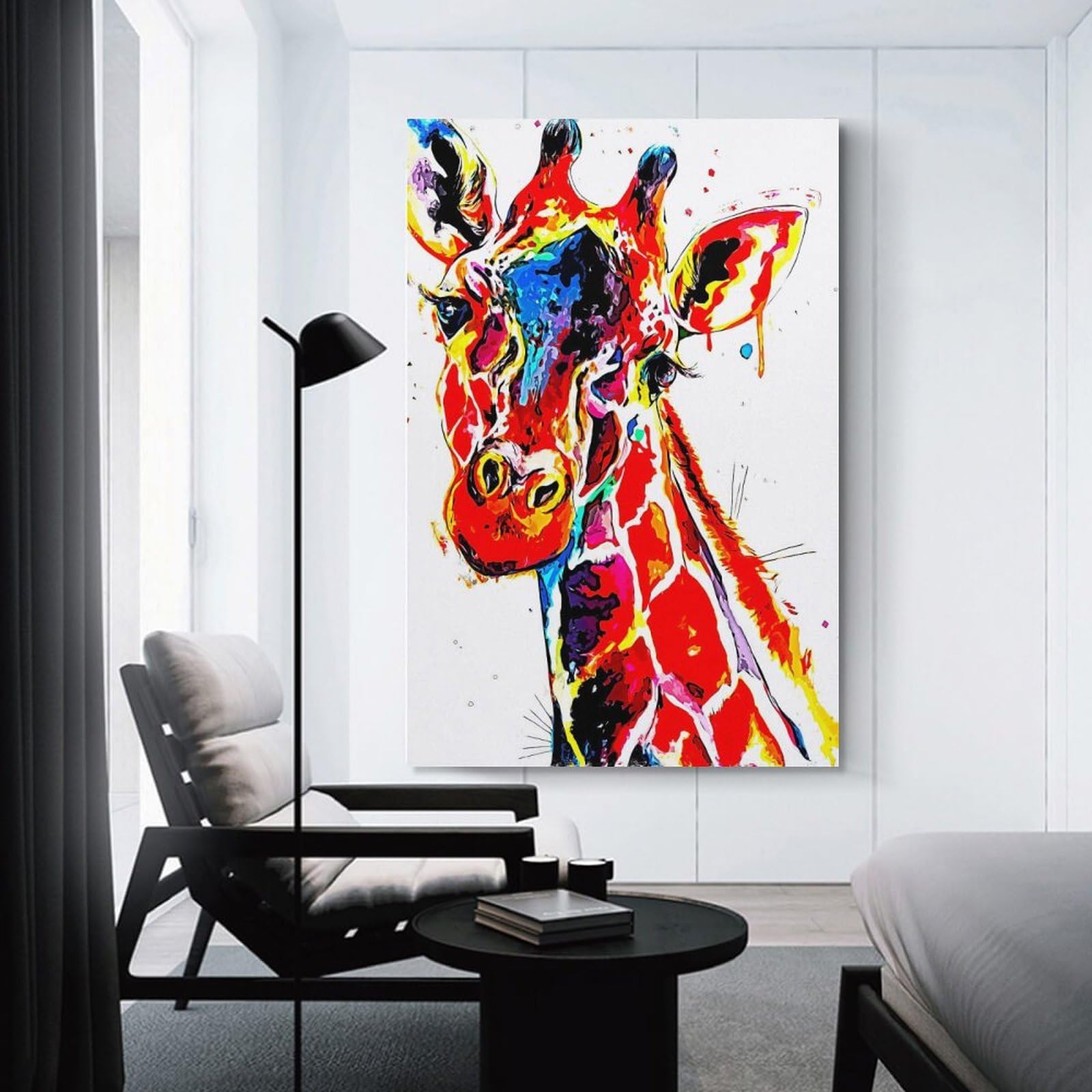 Junmoney Giraffe Wall Art Print 16x24inch(40x60cm), for Living Room, Bedroom Or Home Office, Thoughtful Wall Decor for Art Lovers