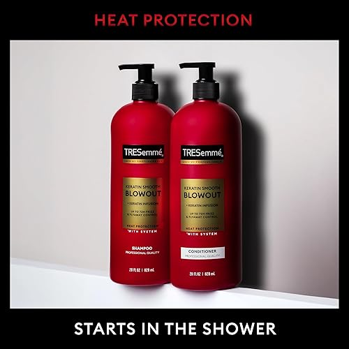 Miniatura 4 de TRESemmé Champú 4 unidades de queratina suave transformando cabello rebelde, formulado con disciplina laminar, 28 onzas líquidas