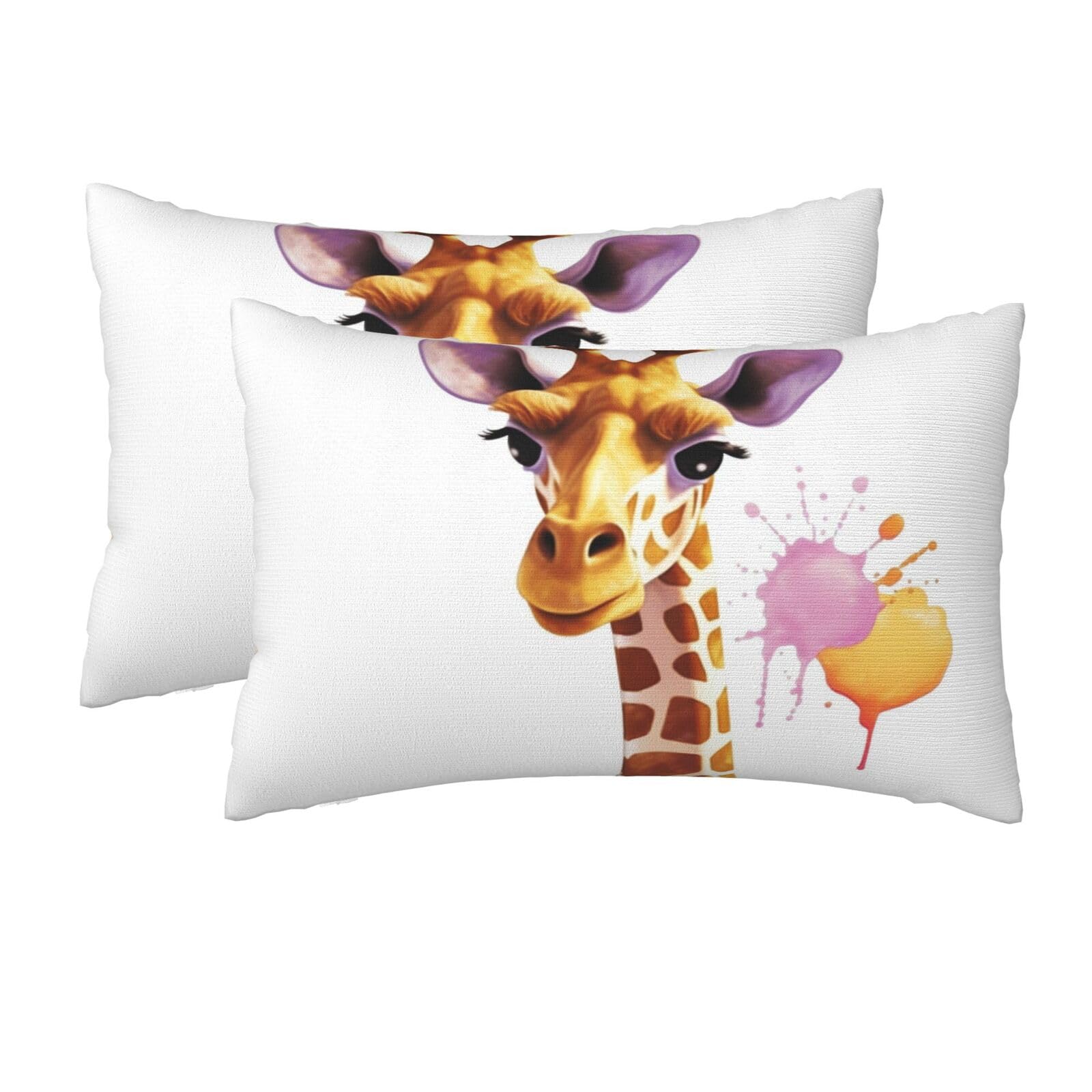 2 Pack Queen Pillow Cases with Hidden Zipper, Soft Breathable Pillow Covers for Hair and Skin, Giraffe Pillowcases 20"x30" Bed Pillow Protectors Cover for Sleeping Gifts