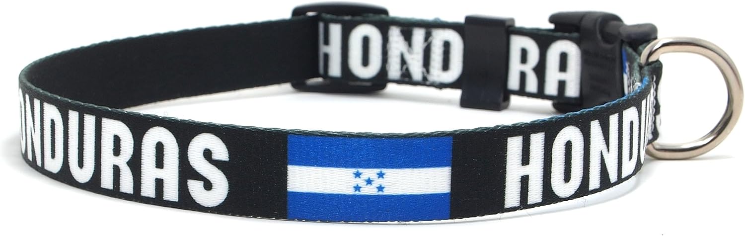 Dog Collar | Honduras Flag and Name | Great for Honduras Pride Events | Made in USA | Martingale Style | for Extra Large Dogs