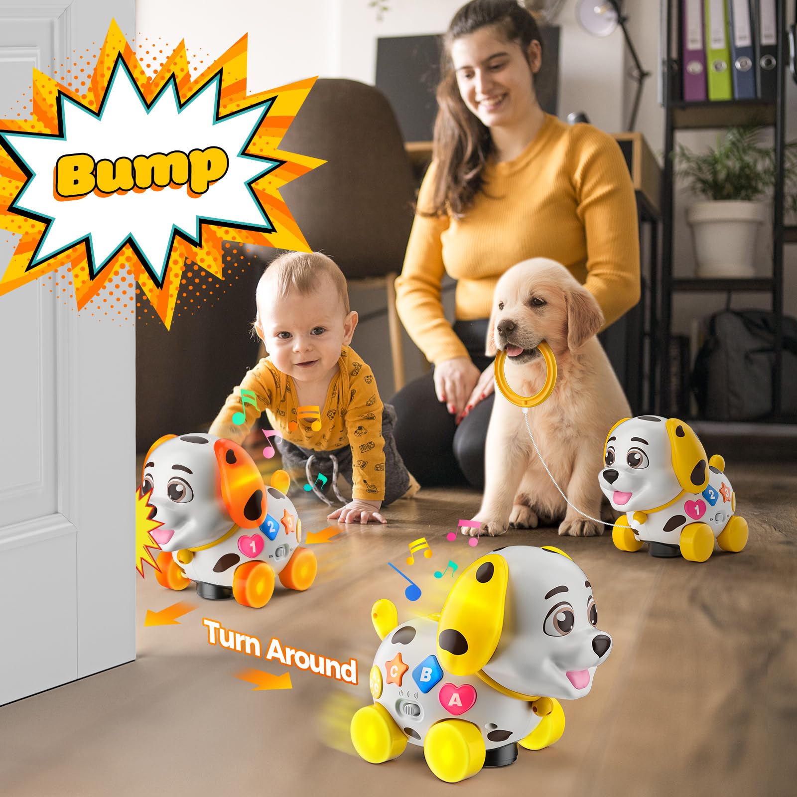 Baby Toys 6-12 Month, 1st First Birthday Gift for 1 Year Old Boys Girls, Musical Crawling & Walking Puppy Toy 6 7 8 9 10 12-18 Month Old Bilingual Learning Developmental Toy