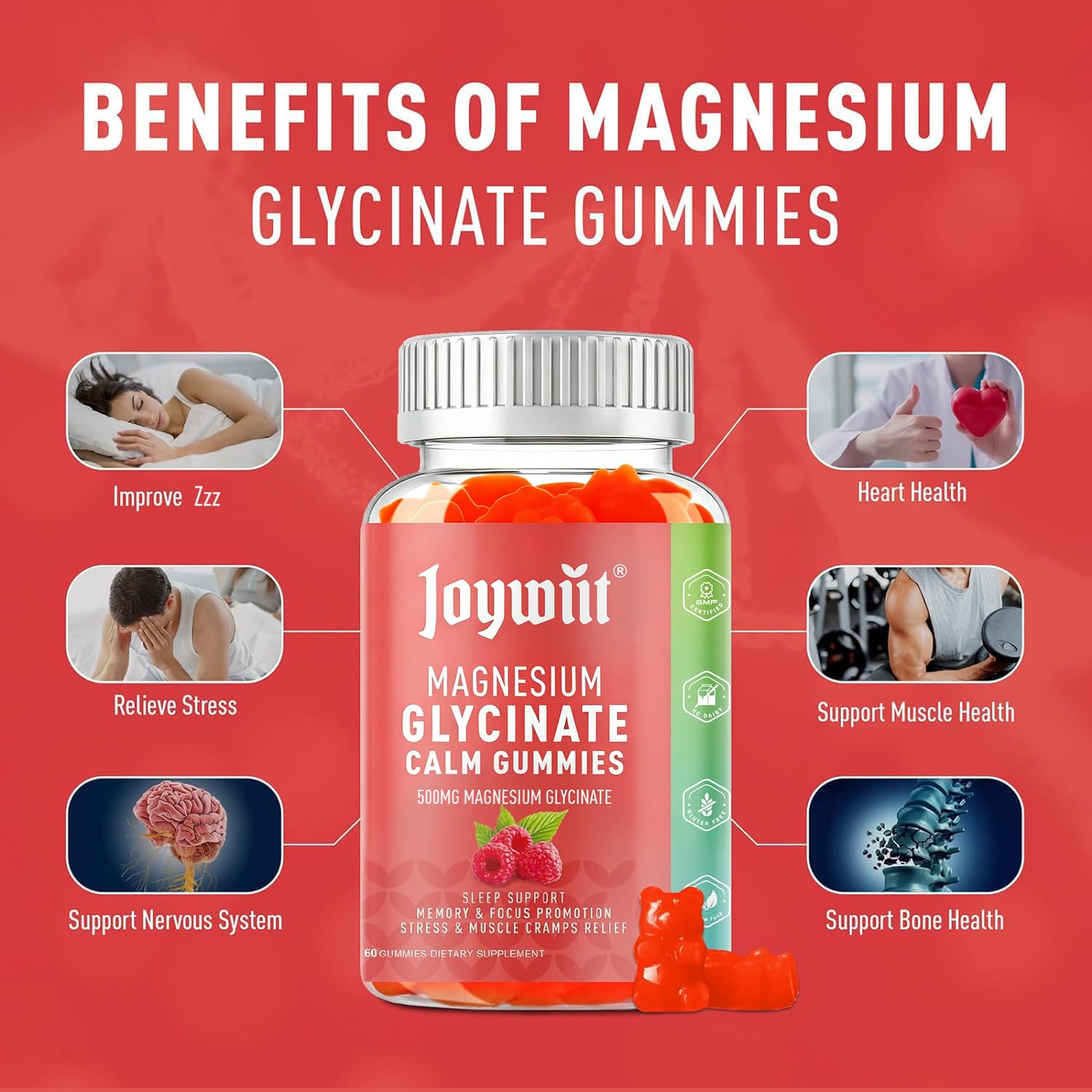 Magnesium Glycinate Gummies 500mg Supplement — Amazon image 3