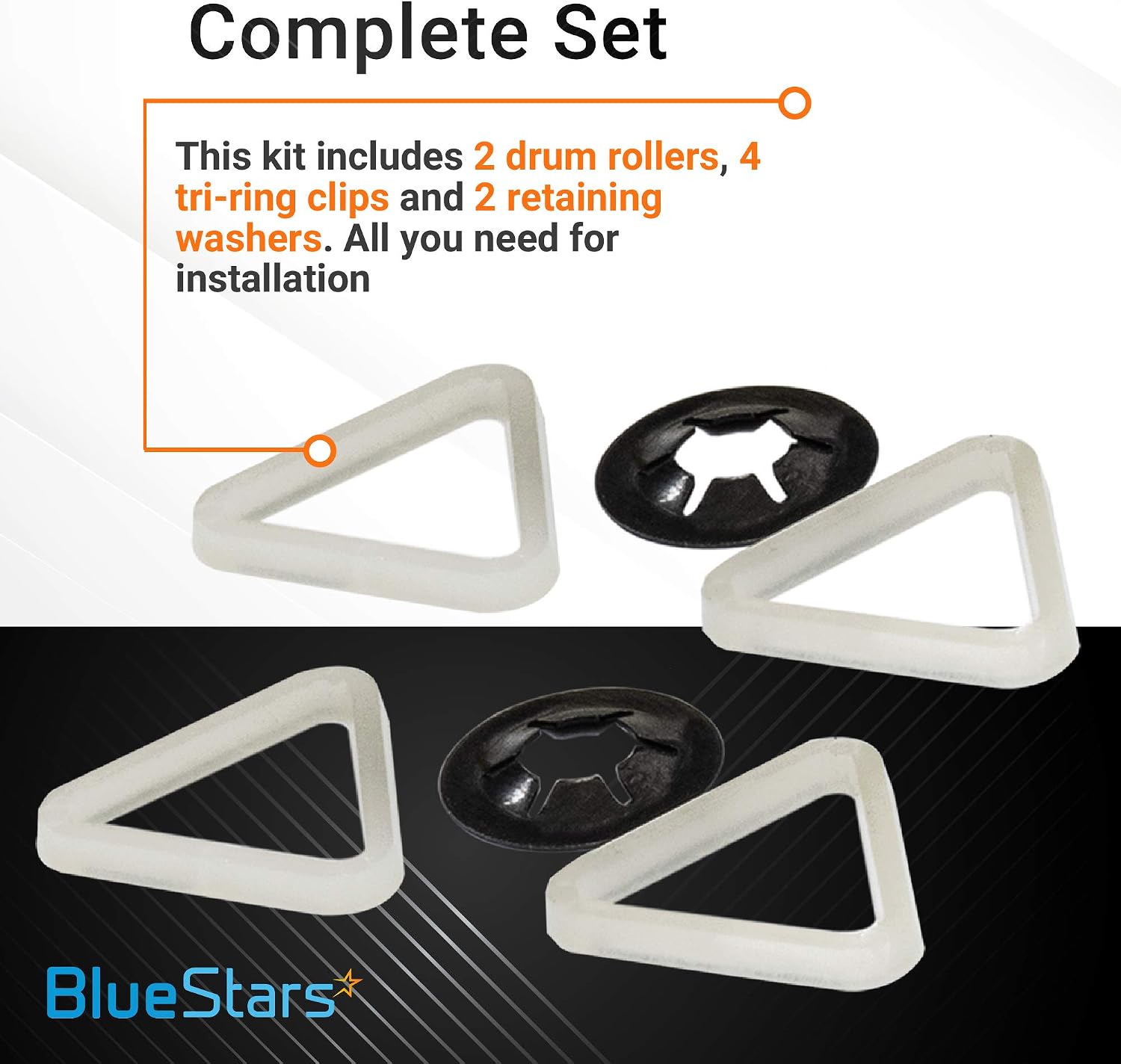 Ultra Durable 349241T Dryer Rear Drum Support Roller Kit Replacement Part by BlueStars - Exact Fit for Kenmore & Whirlpool Dryers - Replaces 26000349241, 337089, 3389901, 3397588