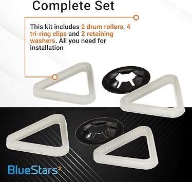 BlueStars 349241T Dryer Rear Drum Support Roller Kit - Compatible with Kenmore Whirlpool Estate Roper Dryers - Replaces PS347627 AP3098345 337089 3389901 3397588 WED4815EW1 NED4655EW1 WED4800XQ1