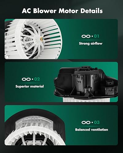 Vista 1654 de SCITOO 700188 Reemplazo del motor del ventilador HVAC con jaula de ventilador para Toyota Tacoma 2005-2015, reemplazo OE - 87103-04043, 87103-04044