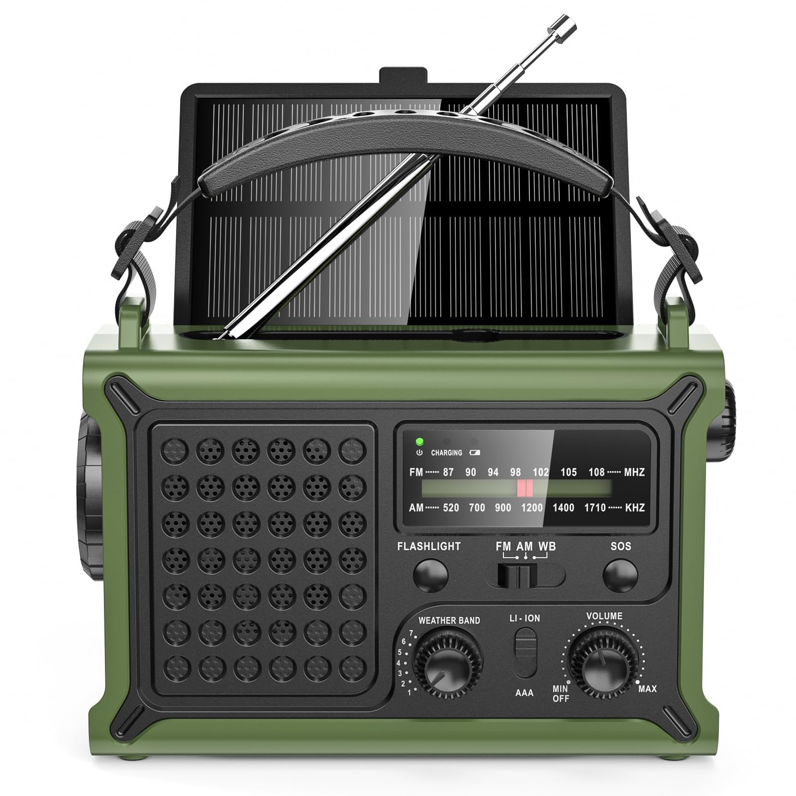 Radio solaire portative rechargeable manivelle radio avec lampe à LED à