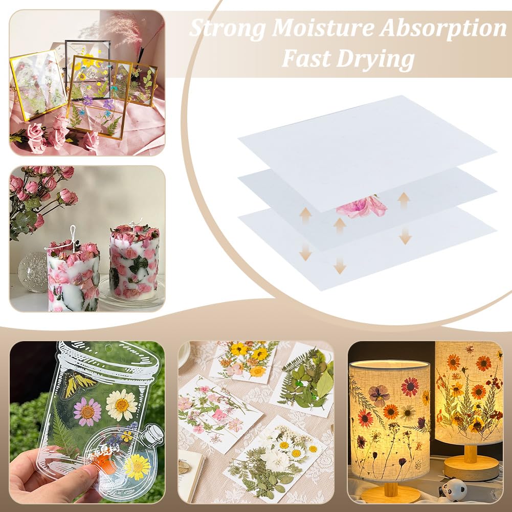 PH PandaHall 50 fogli di carta assorbente per stantuffo, carta assorbente grande formato A4, carta per erbario, per la realizzazione di fiori secchi, 30 x 20 cm