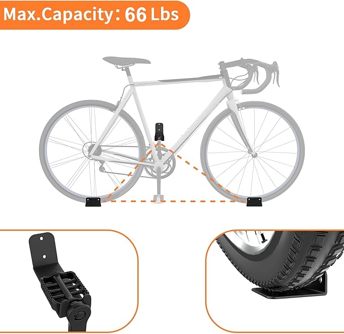 WALMANN Soporte de Pared para Pedales de Bicicleta, 2 Paquete, hasta 70 LBS miniatura 5