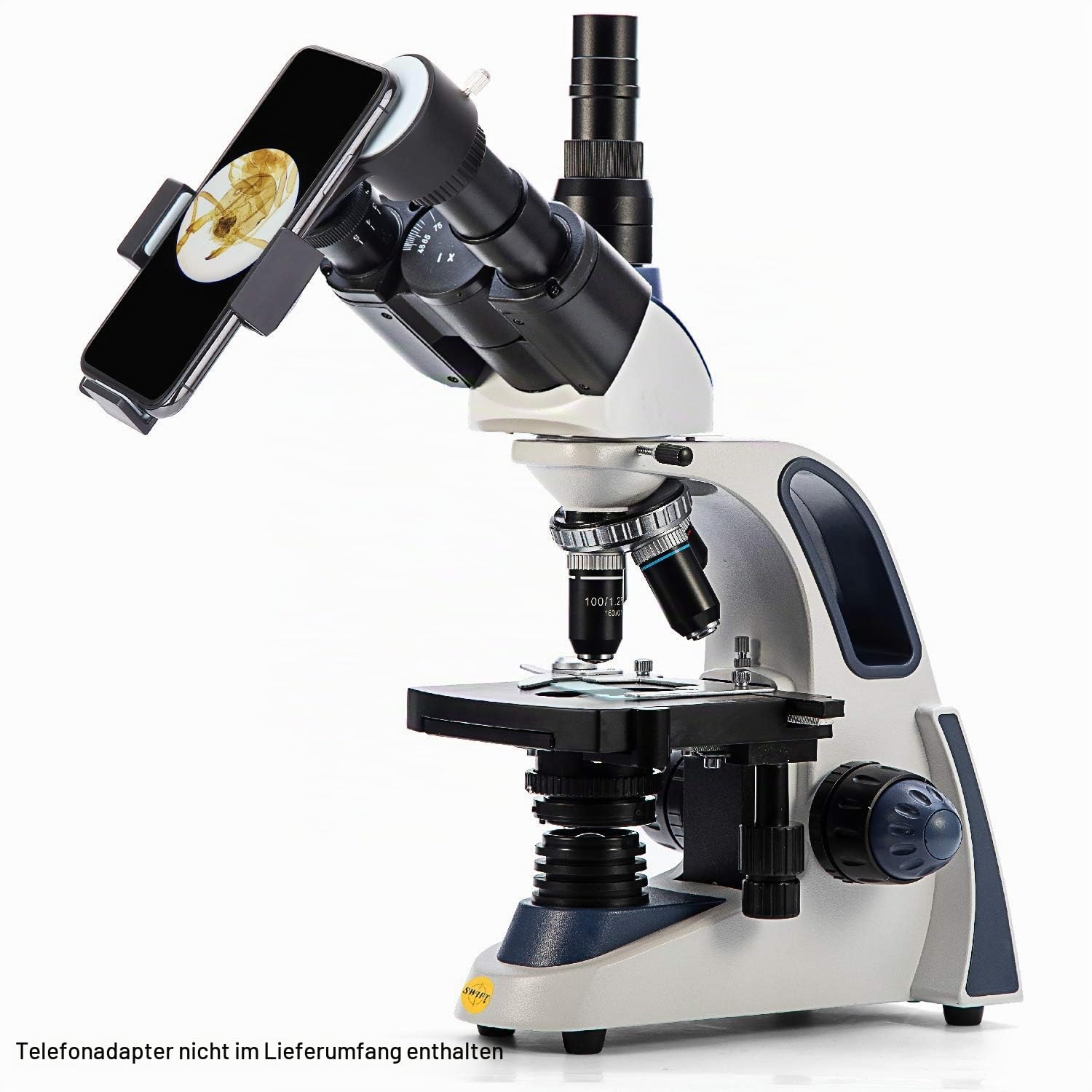 SWIFT SW380T Trinokulares Durchlicht Mikroskop 40X-2500X, Siedentopf Kopf, Labor Compound Mikroskop mit WF 10X/25X Okulare