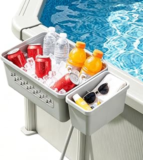 2-Pack Poolside Storage Basket for Steel Wall Above Ground Pool