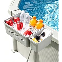 2-Pack Poolside Storage Basket for Steel Wall Above Ground Pool