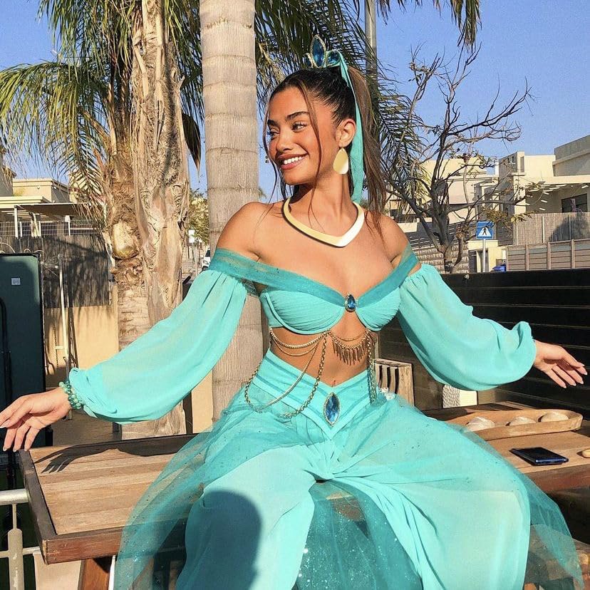 WOVOWOVO Halloween Princess Costume Gold Necklace and Earrings Women Dress Up Collar Bib Necklace Jewelry Large Big Teardrop Earrings Party Costumes Accessories for Women - Image 7