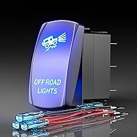 Vista 9 de Interruptor basculante de luces de conducción, interruptor de palanca grabado con láser, interruptor de encendido/apagado, SPST 5 pines, 12 V, 24 V