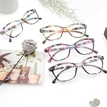 HEEYYOK Womens Reading Glasses 2.5 Small Face 4 Pack Colorful Readers For Women, Cateye Reader Cat Eye Glasses for Reading