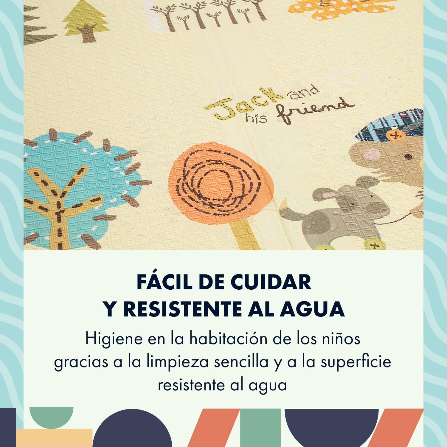 Babify Alfombra de Juegos para Bebé Dino, Colchoneta niños plegable, con bolsa de transporte, tapete impermeable XPE no toxico.