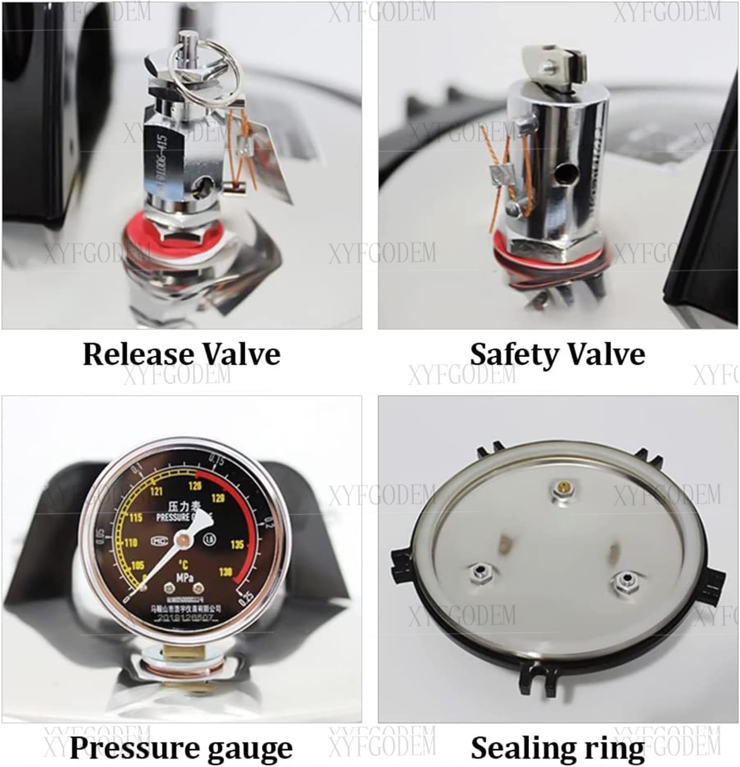 Esterilizador de Autoclave Vapor Portátil 24L, Acero Inoxidable, Seguridad 3 Válvulas, Protección contra Quemaduras en Seco, para Laboratorio Dental Tatuaje Belleza