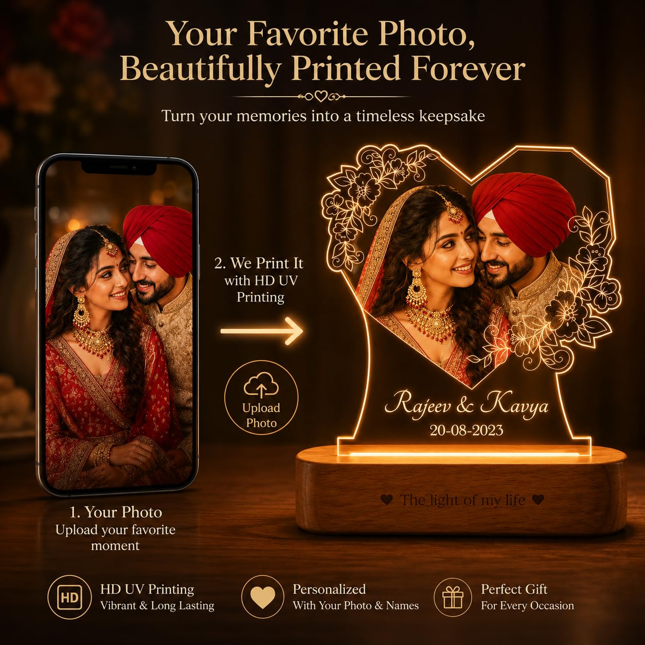 Personalized Photo Lamp - Romantic Gift for Wife -4 Personalized Photo Lamp - Romantic Gift for Wife -4