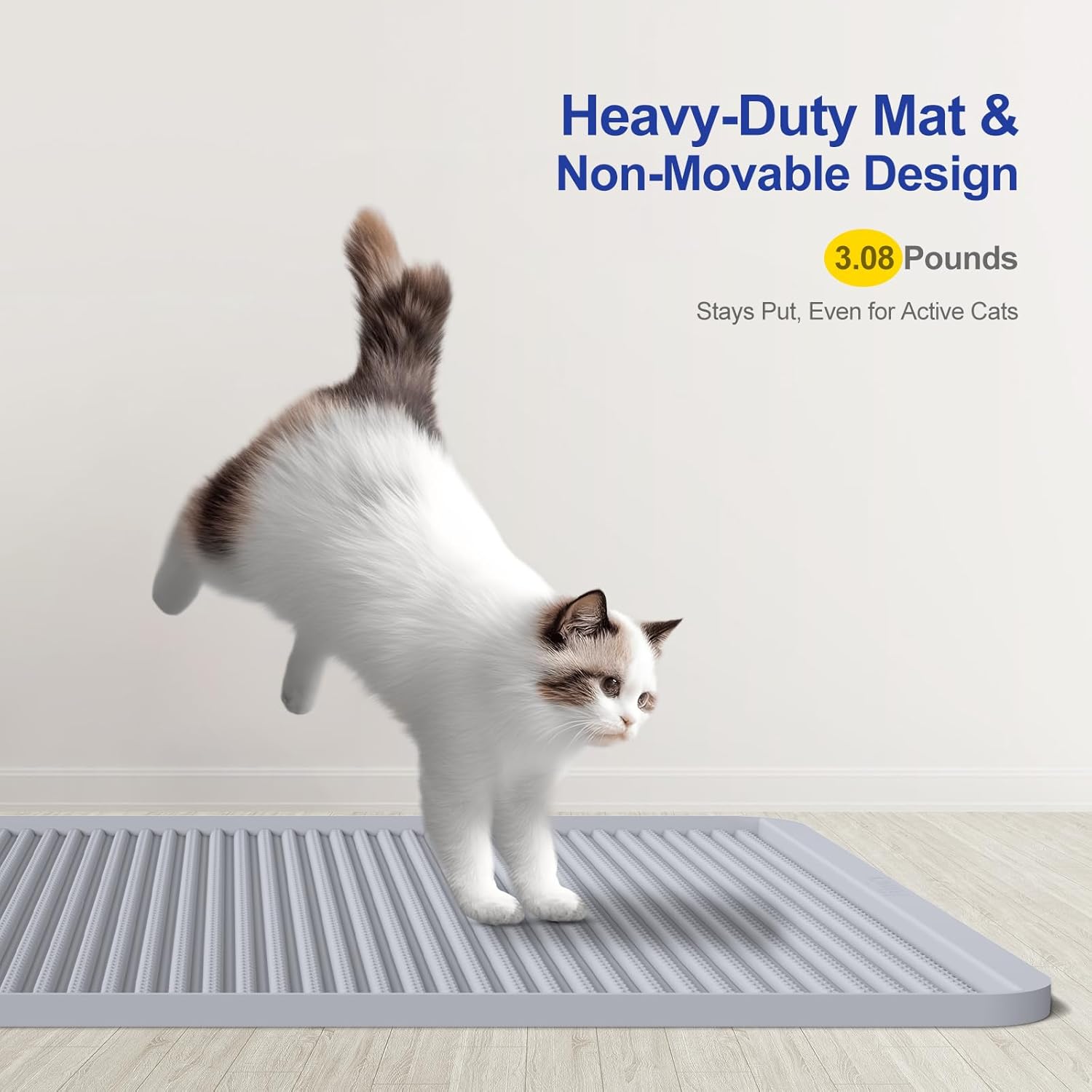 Filmicy Silicone Cat Litter Mat for Litter Box - Large 31" x 23" Waterproof Litter Trapping, Non-Slip, Durable, Easy Clean Scatter Control & Washable Kitty Floor Mat