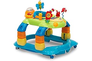 Delta Children's Lil' Play Station 4-in-1 Activity Walker | Walker, Activity Center, Bouncer, Rocker