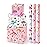 WERNNSAI Dinosaur Gift Wrapping Paper Rolls - 3 Rolls 17 x 120 Dino Kids Birthday Wrapping Paper Medium Roll Set Girl Pink Wrap Paper Happy Birthday Party Supply