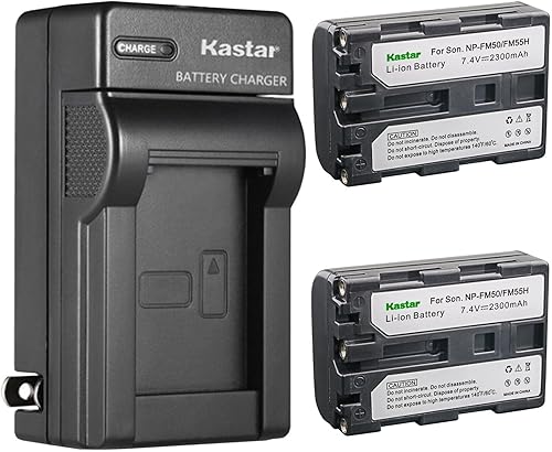 Kastar Paquete de 2 baterías y cargador de pared CA de repuesto para Sony NP-FM30, NP-FM50, NP-FM55H, NP-QM50, NP-QM51, NP-FM70, NP-FM71, NP-QM71,