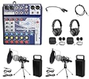 2 Person Podcasting Podcast Kit Soundcraft Mixer+Headphones+Mic+Stand
