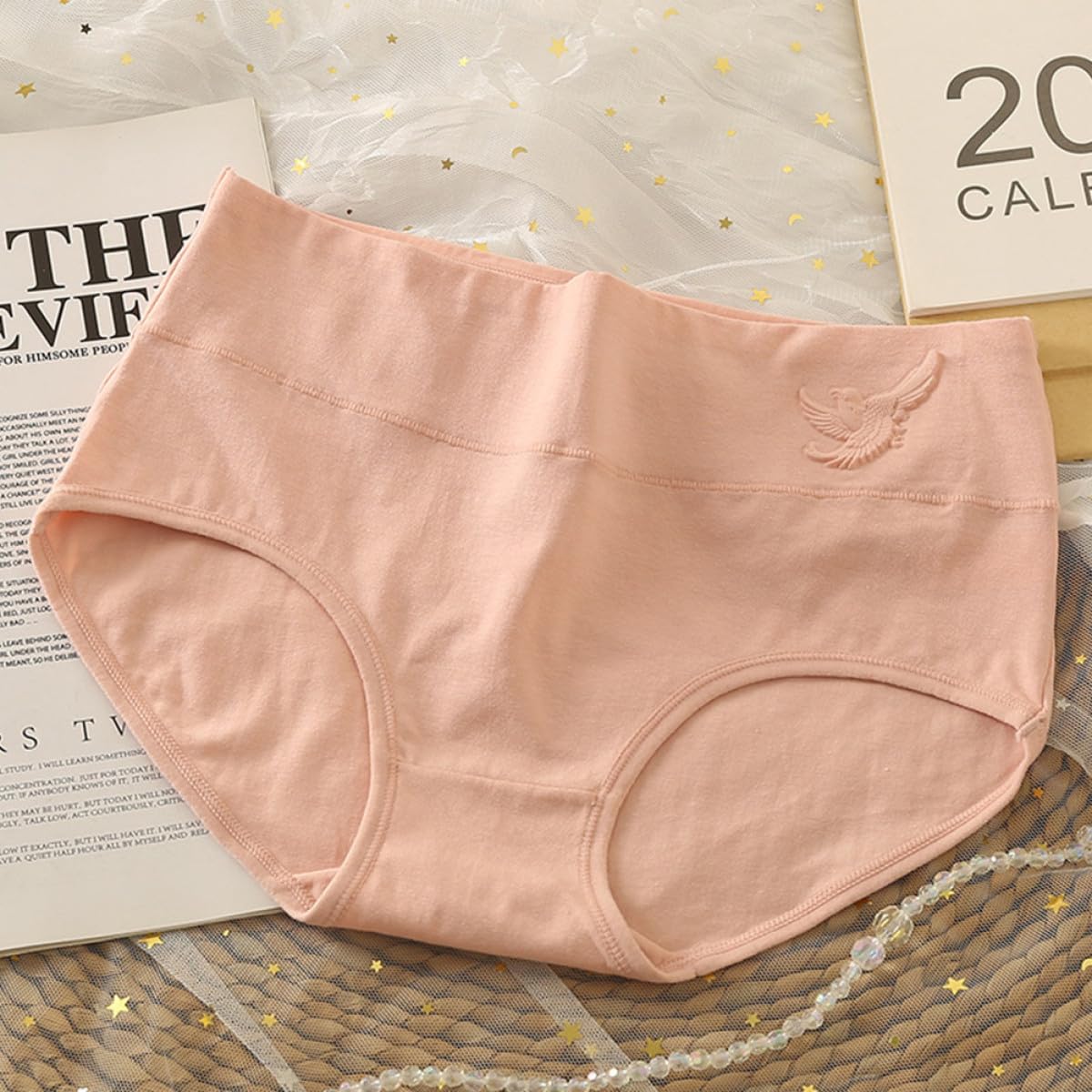 Hemobllo Slip Brasiliana Donna Vita Alta 4 Pezzi in Cotone Elasticizzato