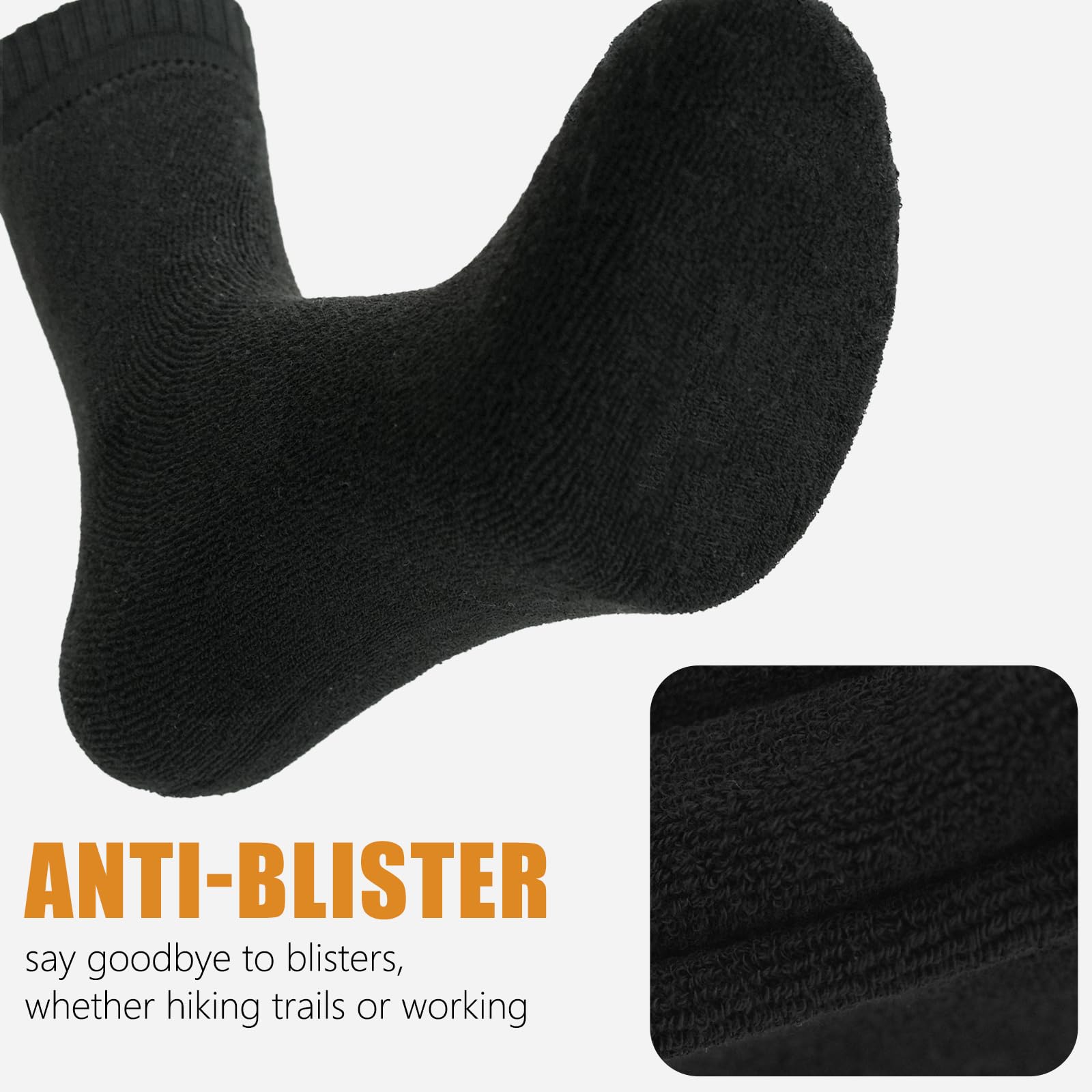 Hocerlu Calzini Uomo, 5 Paia Calze Uomo Termiche in Spugna, Calze Imbottiti per Lavoro Trekking Sportive Running, EU 39-45