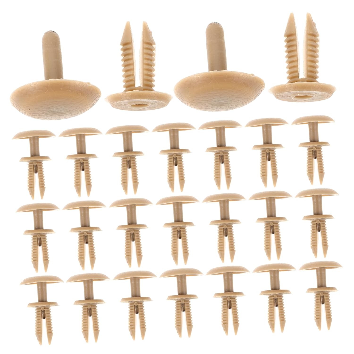 30Pcs Automotive Expansion Screws Plastic Car Retainer Clips Beige