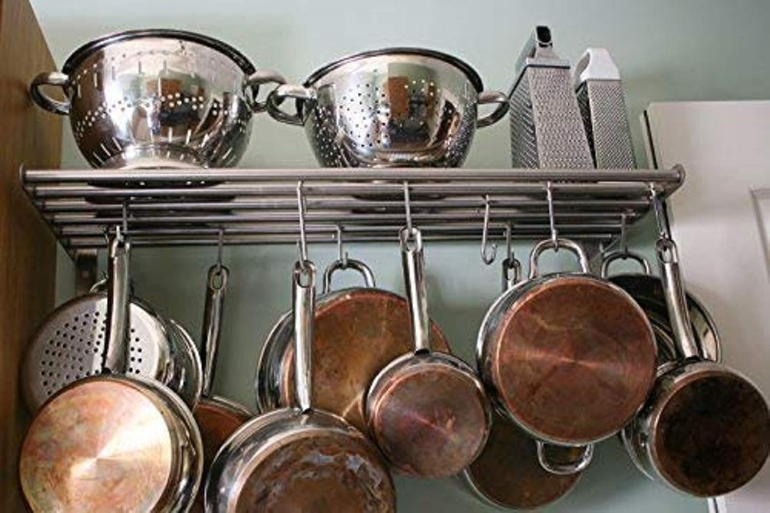 Round S Hooks - Kitchen Pot Racks Hook 10 Pack Set - Heavy Duty S Shaped Clothing Hangers - Fits Utensil Organizer Rack Hanger Bar - Outdoor Garage Home Storage Organization
